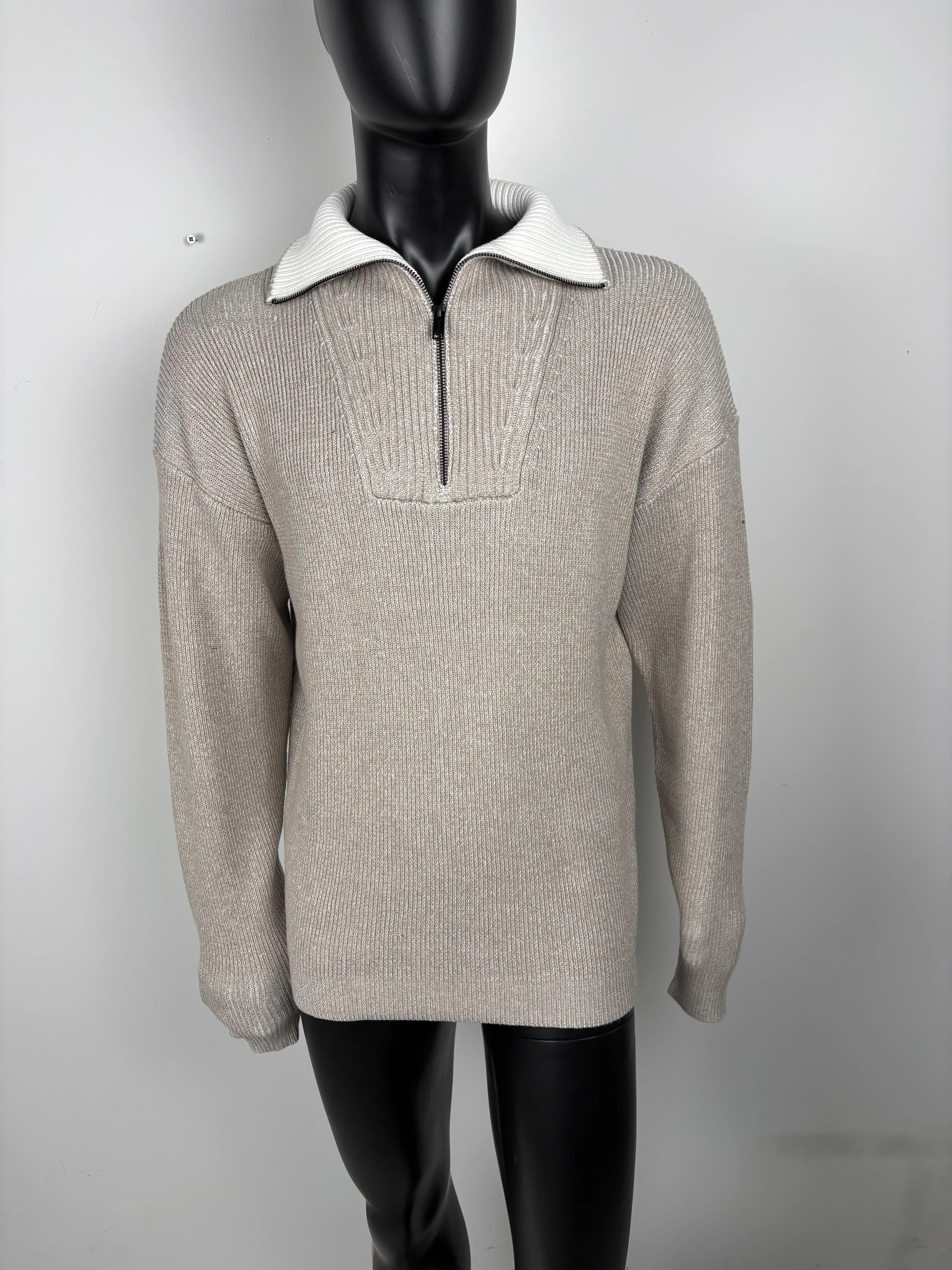Half-zip jumper on a mannequin in the studio