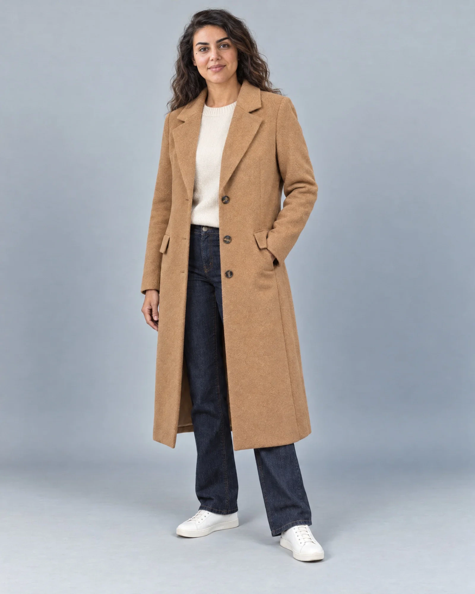The same coat and pose with the fixed AI house model