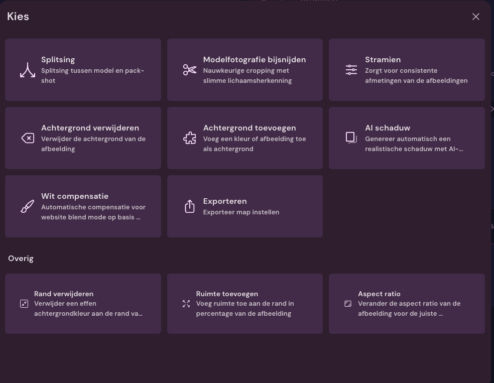 Fashion Cloud workflow in Photopilot