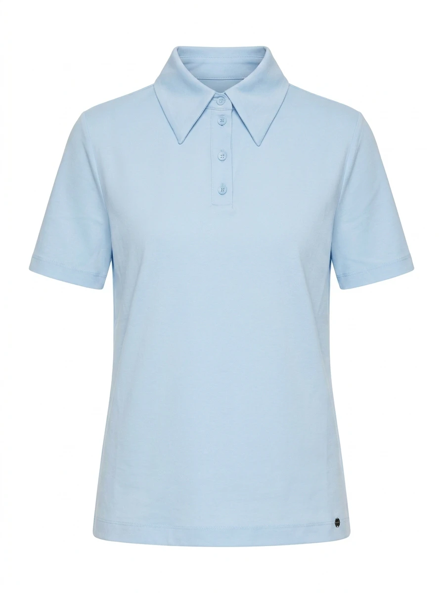 Light blue polo as standalone packshot for AI model generation