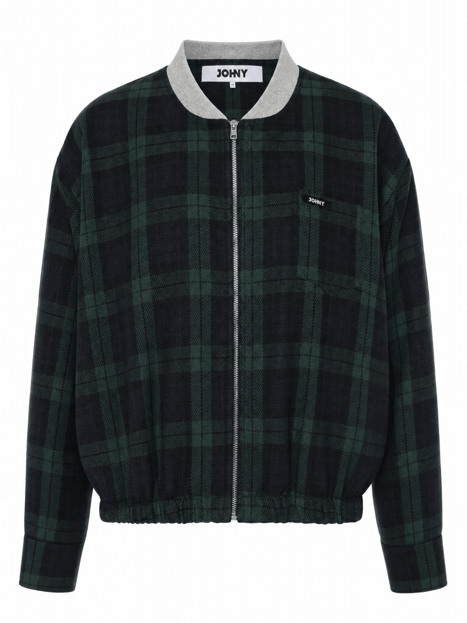 Cut-out front of checkered jacket