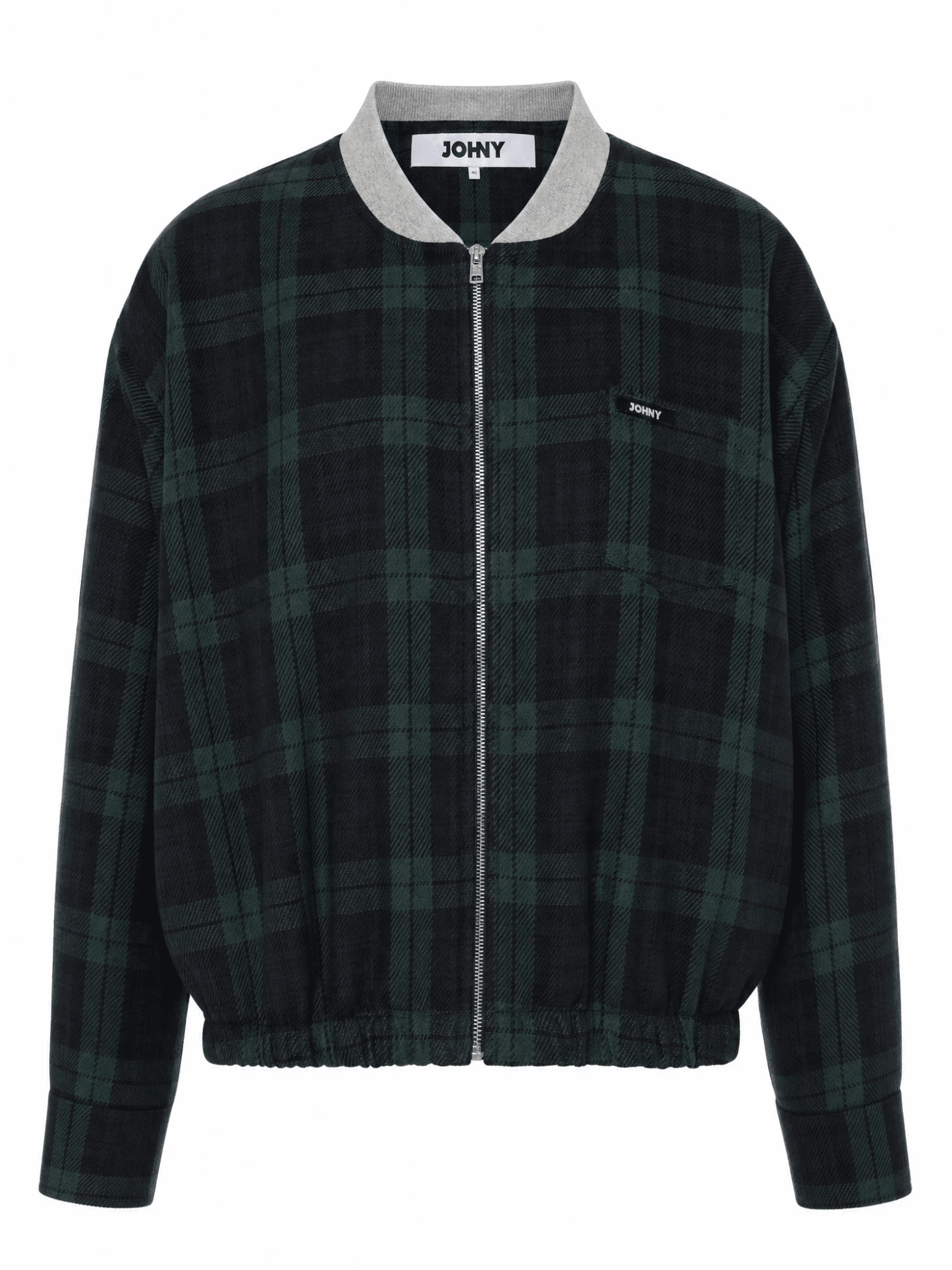 Cut-out packshot of a dark checkered jacket