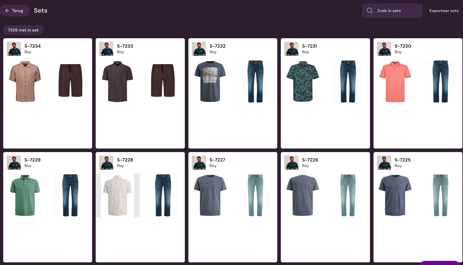 Photopilot-gränssnitt med visuella Shop the Look-set