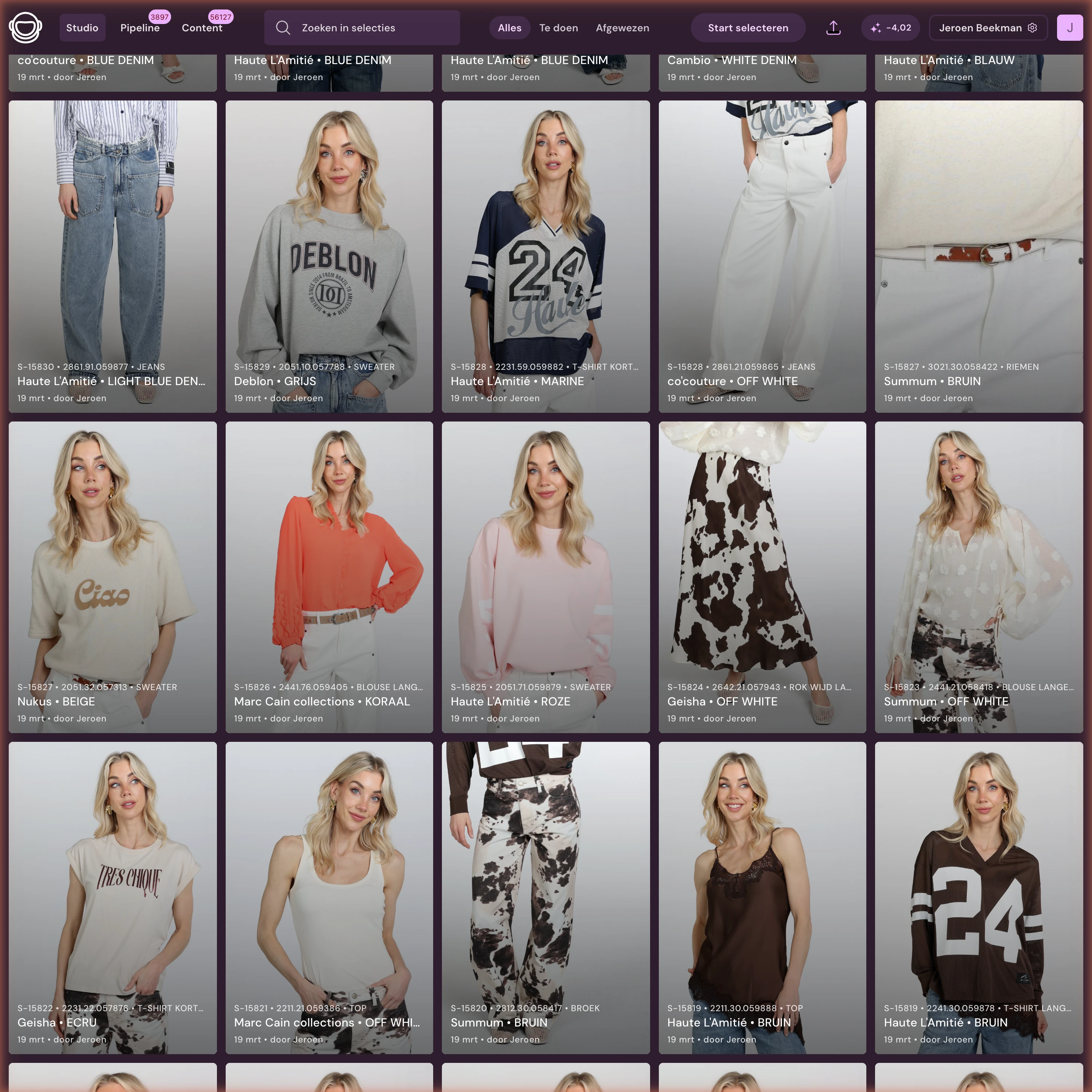 Photopilot Studio urvalsgränssnitt