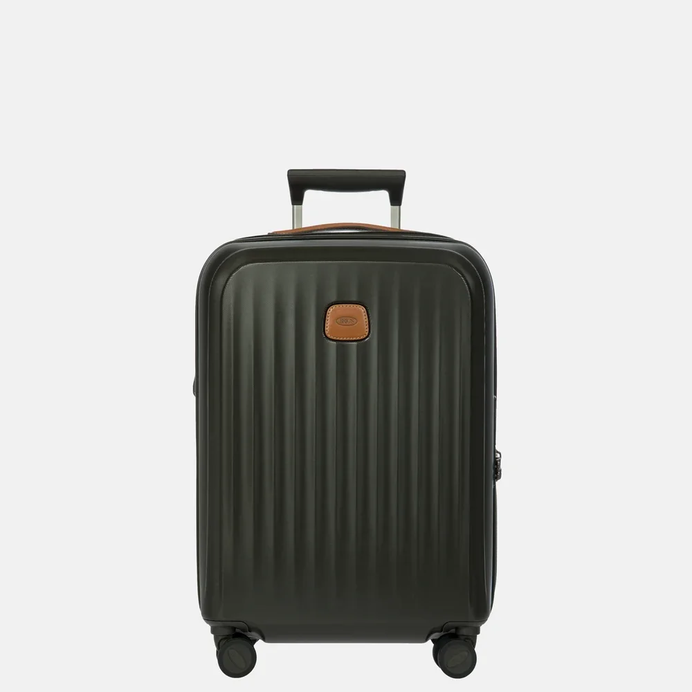 Packshot of an olive Bric's Taormina carry-on suitcase, 55 cm