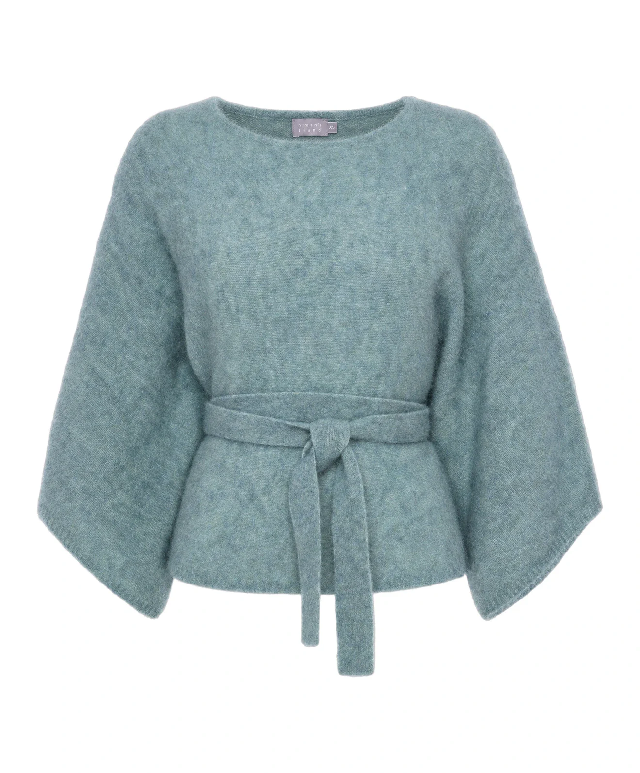 The same top as a ghost packshot, with the same wide sleeves and bow